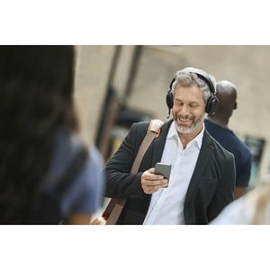 Jabra Evolve2 75 Wireless On-ear Stereo Headset - Black - Binaural - Ear-cup - 3000 cm - Bluetooth - 20 Hz to 20 kHz - MEM