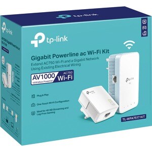 TP-Link AV1000 Gigabit Powerline ac Wi-Fi Kit - 1 - 3 x Network (RJ-45) - 1000 Mbit/s Powerline - 0.30 km (0.19 Mile) Dist