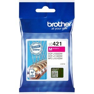 Brother LC421M Original Standard Yield Inkjet Ink Cartridge - Magenta - 1 Pack - 200 Pages