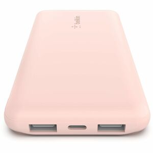 BELKIN 10K POWER BANK USB-C 15W DUAL USB-A 15CM USB-A TO C PINK