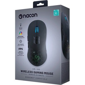 Ratón de juego NACON GM-180 - Wi-Fi - Óptico - 6 Botón(es) - Negro - Inalámbrico - 2200 dpi