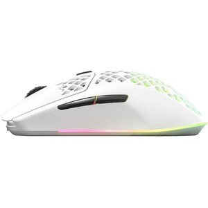 SteelSeries Aerox 3 Wireless Gaming Mouse - Bluetooth - USB Type C - Optical - 6 Button(s) - Snow - Wireless - 2.40 GHz - 