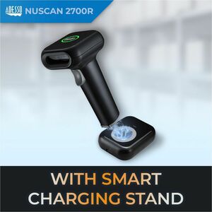 Adesso NuScan NuScan 2700R Warehouse, Logistics Handheld Barcode Scanner - Wireless Connectivity - Black - 120 scan/s - 1D