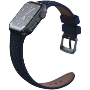 Njord Vatn SL14121 Smartwatch-Band - 1 - Blau - Silikon, Edelstahl, Veganes Kunstleder, Lachsleder