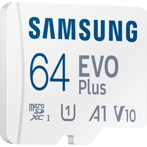 Samsung EVO Plus 64 GB Class 10/UHS-I (U1) V10 microSDXC - 130 MB/s Read - 10 Year Warranty