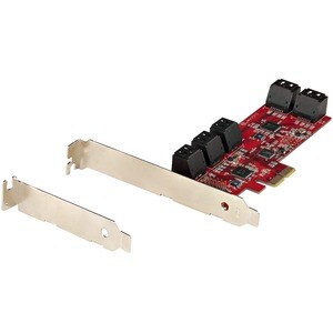 StarTech.com SATA PCIe Card, 10 Port PCIe SATA Expansion Card, 6Gbps SATA Adapter, Stacked SATA Connectors, PCI Express to