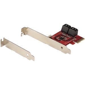 StarTech.com PCIe SATA Controller Karte, 4 Port SATA 3 Erweiterungskarte, 6Gbit/s, Full-/Low-Profile Blende, Festplatten/S