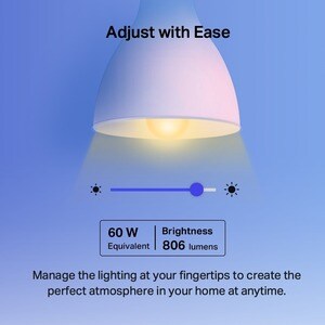 Tapo Smart Wi-Fi Light Bulb, Multicolor - 8.70 W - 60 W Incandescent Equivalent Wattage - 230 V AC - 806 lm - Multicolor L