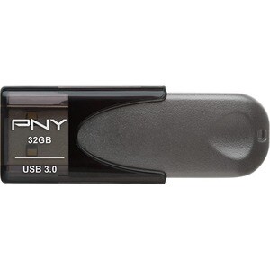 PNY Turbo Attache 4 USB 3.0 Flash Drive - 32 GB - USB 3.0 - Black - 1 Year Warranty