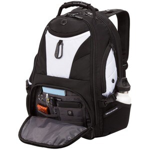 SwissGear ScanSmart 1900204418 Carrying Case (Backpack) for 17" Notebook - Black/White - 1200D Polyester Body - Checkpoint