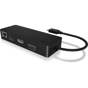 ICY BOX IB-DK4033-CPD USB Type C Docking Station for Notebook - 1 x USB Ports - 1 x USB 3.0 - Network (RJ-45) - HDMI - VGA