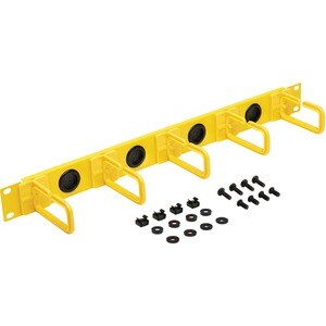 Tripp Lite Horizontal Cable Manager Flexible Rings Yellow 1U Rackmount - Horizontal Cable Manager - Yellow - 1U Rack Heigh
