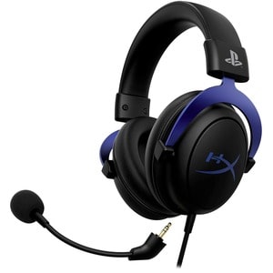 HyperX Cloud - Gaming Headset - PS5-PS4 (Black-Blue) - Mini-phone (3.5mm) - Wired - Over-the-head - Binaural - Ear-cup - N