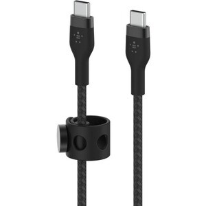 Belkin 60W USB-C to USB-C Cable - 480 Mbps - Silicone, Braided - M/M - 2m/6.6ft - Black - 6.56 ft USB-C Data Transfer Cabl