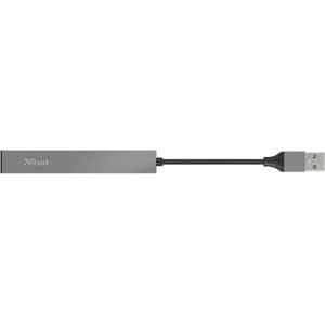 Trust Urban Halyx Mini Hub USB 2.0 à 4 Ports en Aluminium, pour PC, Ordinateur Portable, Mac - Argent