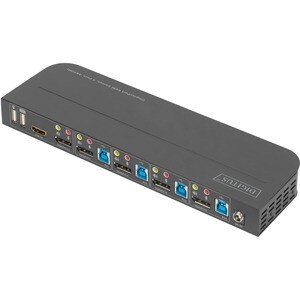 Digitus DS-12890 KVM Switchbox - 4 Computer(s) - 2 Local User(s) - 4096 x 2160 - 50 Hz, 60 Hz - 8 x USB - USB 2.0 - 1 x HD