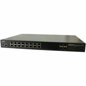Lantronix Managed Hardened Gigabit Ethernet PoE+ Rack Mountable Switch - 16 Ports - Manageable - Gigabit Ethernet, 10 Giga