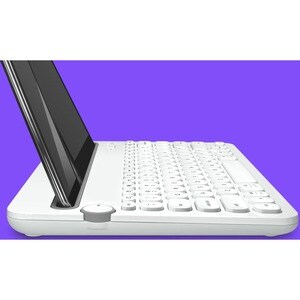 Logitech K480 键盘 - 无线 连接 - 白 - 蓝牙 - 10 m - 音量控制, 跳过 热键 - 铬操作系统 - 计算机, 平板, 智能电话, 笔记本电脑 - PC, Mac - AAA 支持的电池尺寸