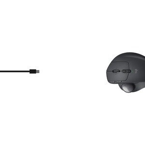 Logitech MX ERGO 鼠标 - 蓝牙/射频 - 光学 - 6 可编程按钮 - 石墨色 - 无线 - 可充电 - 4000 dpi - 轨迹球 - 右旋转