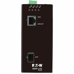 Eaton Tripp Lite Series Hardened Gigabit Fiber to Ethernet Media Converter, 10/100/1000 Mbps, RJ45/SFP, -10° to 60°C, DC P