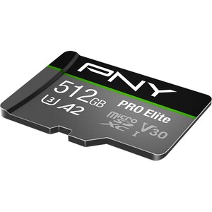 PNY PRO Elite 512 GB Class 10/UHS-I (U3) microSDXC - 100 MB/s Read - 90 MB/s Write