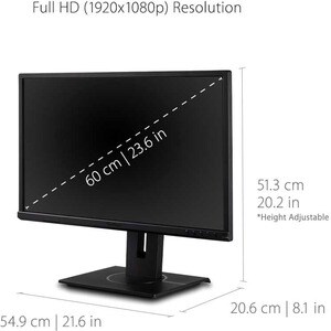 ViewSonic Graphic VG2440 24 Zoll Class Full HD LED-Monitor - 16:9 Format - Schwarz - 59,9 cm (23,6 Zoll) Viewable - MVA-Te