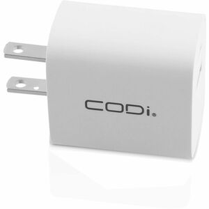 CODi Dual Port 20W Wall Charger/AC Adapter (USB-C, USB-A Outputs) - 20W -USB Type-C - USB Type-A