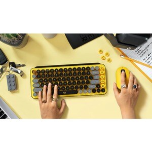 Logitech POP Keys Keyboard - Wireless Connectivity - Blast - Mechanical Keyswitch - Bluetooth - 5.1 - 10 m Emoji Hot Key(s