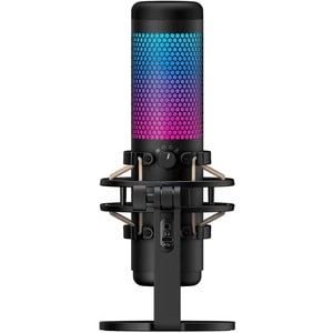 HyperX QuadCast S Wired Condenser Microphone - Black, Grey - 2.99 m - Stereo - 20 Hz to 20 kHz - Omni-directional, Cardioi