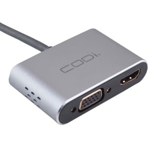 CODi 4-In-1 USB-C Display Adapter (HDMI, VGA, USB-C PD, USB-A 3.0) - 1 x USB Type C - Male - 1 x USB 3.0 - Female, 1 x USB