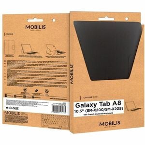 Housse/Clavier MOBILIS Origine - Folio Style pour 26,7 cm (10,5") Samsung Galaxy Tab A8 Tablette - Français Clavier - Noir
