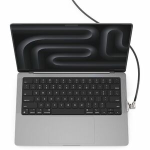 Compulocks Ledge Lock Adapter for MacBook Pro 14" M1 & M2 with Keyed Cable Lock Silver - Cutting-Edge MacBook Locking Secu