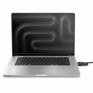 Compulocks Ledge Lock Adapter for MacBook Pro 16" M1 & M2 with Combination Cable Lock Silver - Patented Cutting-Edge MacBo