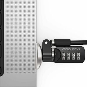 Compulocks Ledge Lock Adapter for MacBook Pro 16" M1 & M2 with Combination Cable Lock Silver - Patented Cutting-Edge MacBo