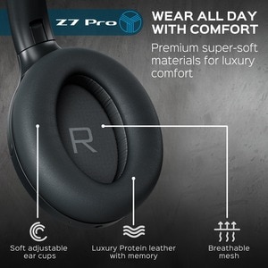 Treblab Z7 PRO - Hybrid Active Noise Canceling Headphones with Mic - 45H Playtime - Stereo - Mini-phone (3.5mm) - Wired/Wi