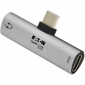 Eaton Tripp Lite Series USB-C to 3.5 mm Headphone Jack Adapter for Hi-Res Stereo Audio - PD 3.0 and QC 2.0 Charging, Silve