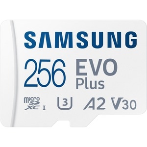 Samsung EVO Plus 256 GB Class 10/UHS-I (U3) V10 microSDXC - 1 Pack - 130 MB/s Read - 10 Year Warranty