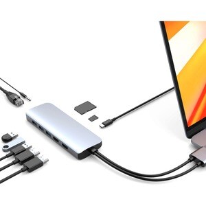 Hyper VIPER 10-in-2 USB-C Hub - for Desktop PC, Notebook - Memory Card Reader - SD, microSD - 60 W - USB Type C - 2 Displa