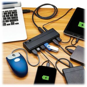 Eaton Tripp Lite Series 7-Port USB-A Mini Hub - USB 3.x (5Gbps), International Plug Adapters - USB 3.2 (Gen 1) Type A - Po