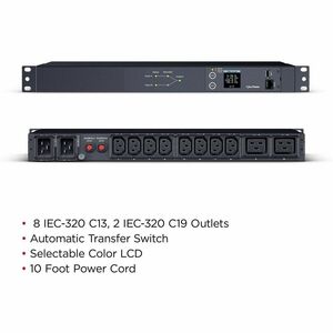 CyberPower PDU24005 PDU - Metered Auto Transfer Switch - IEC 60320 C20 - 8 x IEC 60320 C13, 2 x IEC 60320 C19 - 20 A - 230