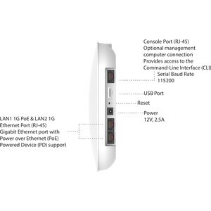 Indoor Wireless Universal AP - Tri radio (802.11 b/g/n/ax 2x2 MU-MIMO 802.11 a/n/ac/ax 2x2 MU-MIMO and 1x 802.11 a/b/g/n/a
