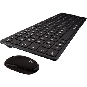 V7 Slim CKW550DEBT Keyboard & Mouse - QWERTY - German - Scissors Wireless Bluetooth 2.40 GHz Keyboard - Keyboard/Keypad Co