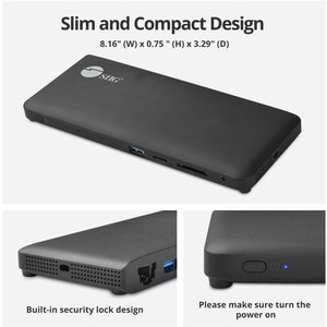 SIIG USB-C Triple Video MST Docking Station with PD - Triple 1080p Displays - 65W PD Charging - USB-A 5Gbps - MST Docking 