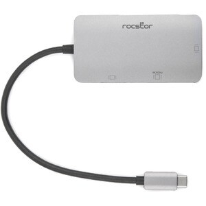 Rocstor Premium USB-C Multiport Hub 3-in-1, HDMI, VGA or DVI Adapter - 1 x USB Type C - Male - 1 x HDMI Digital Audio/Vide