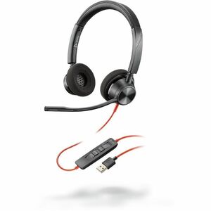 Plantronics Blackwire BW3325-M USB-A 有线 头戴式 立体声 耳机 - 双声道 - 上耳式 - 32 欧姆 - 20 Hz 到 20 kHz - 降噪 麦克风 - 迷你手机（3.5毫米）, A 型 USB