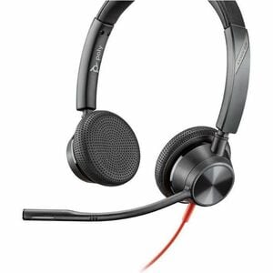 Plantronics Blackwire 3320 有线 头戴式 立体声 耳机 - 黑 - 双声道 - 上耳式 - 32 欧姆 - 20 Hz 到 20 kHz - 降噪 麦克风 - 降噪 - C型 USB