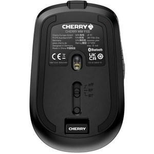 CHERRY MW 9100 Rechargeable Wireless Mouse - Wireless - Bluetooth/Radio Frequency - 2.40 GHz - Rechargeable - Black - USB 