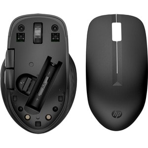 HP 435 Mouse - Bluetooth/Radio Frequency - USB Type A - 5 Button(s) - 4 Programmable Button(s) - Black - 1 - Wireless - 2.