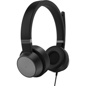 Lenovo Wired Over-the-head Stereo Headset - Thunder Black - Binaural - Ear-cup - 32 Ohm - 20 Hz to 20 kHz - 200 cm Cable -