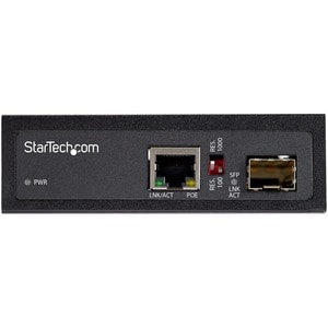 StarTech.com Transceiver/Media Converter - 1 Port(s)Network (RJ-45) - 1 x PoE (RJ-45) Ports - Optical Fiber, Twisted Pair 